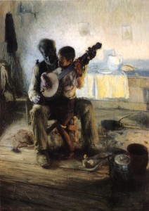 Andy references The Banjo Lesson by Henry Ossowa Tanner in his talk.